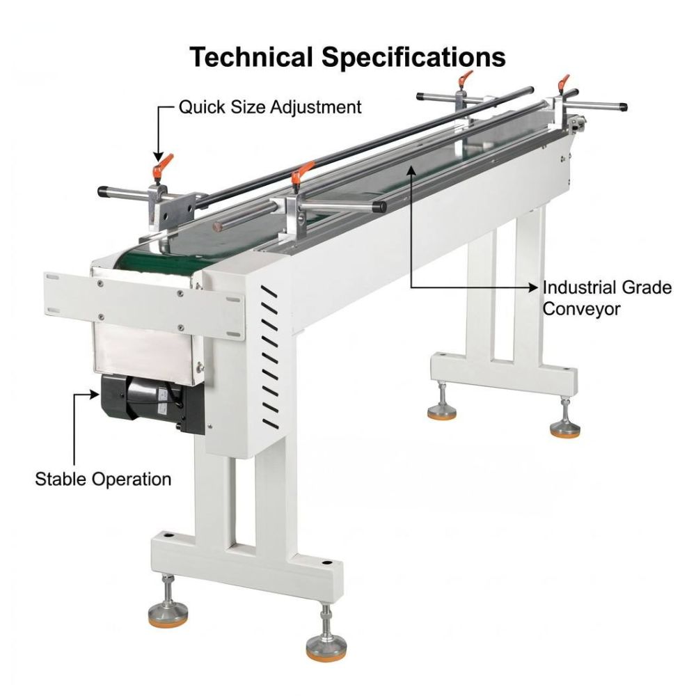 Tape packing machine quick size adjustment stable operation conveyor detail